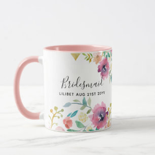 HAUSHALTSZENTRUM Brautparty Gaben Rosa Blumenstrau Tasse