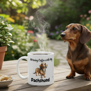 Haushund Dachshund Sandy Brown Morgen Kaffeetasse