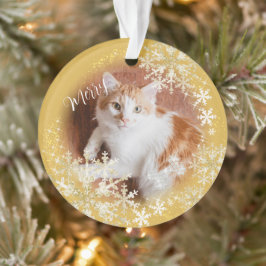 Hauskatze Weihnachten Gold Ornament