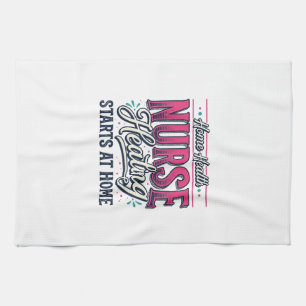 Hauskrankenpflegerin Heilung beginnt zu Hause Hemd Geschirrtuch