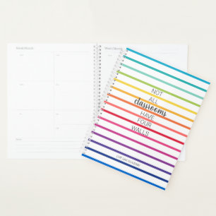 Hauslehrer-Quote Notebook farbenfrohe Regenbogenst Planer