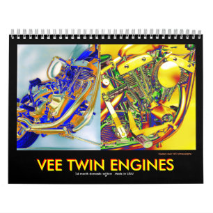 Häuslich Vee-twin-Motorrad-Motor Kalender