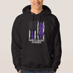 Häusliche Gewalt Aufklärungs lila Band Flagge Hoodie