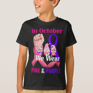 Häusliche Gewalt gegen Krebs Bewusstsein Rosa Lila T-Shirt