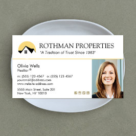 Hauslogo Real Anwesen Agent Foto Business B hinzuf Visitenkarte