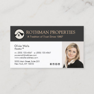 Hauslogo Real Anwesen Agent Realtor Foto hinzufüge Visitenkarte