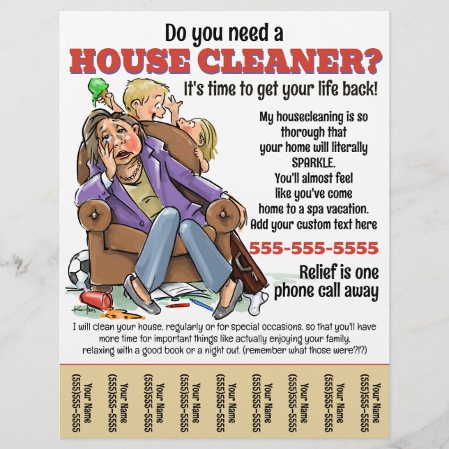 Hausmädchen Helferhaus Reinigungsaktion Flyer (Vorne)