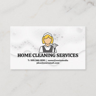 Hausmädchen-Reiniger-Logo Hotelservice Visitenkarte