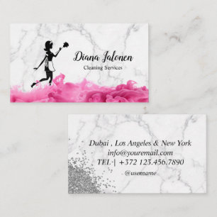 Hausmädchen-Reinigungsdienstleistungen Rose Gold G Visitenkarte