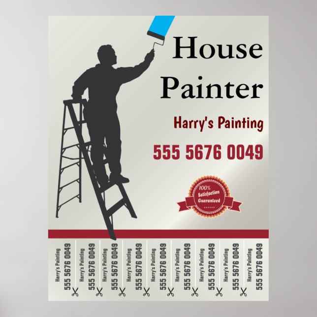 Hausmalerei Service Kleine Unternehmen Flyer Poster (Vorne)