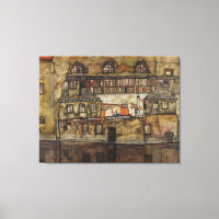 Hausmauer am Fluss durch Egon Schiele