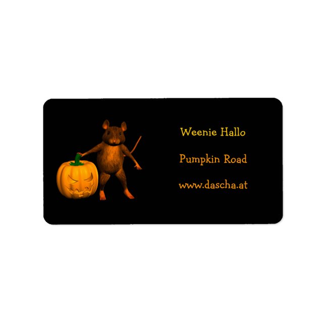 Hausmäuse mit Pumpkin Adressaufkleber (Vorne)
