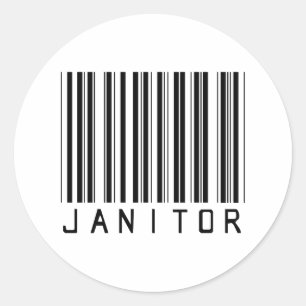 Hausmeister-Bar-Code Runder Aufkleber