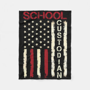 Hausmeister der Schule US-amerikanische Flagge Wür Fleecedecke