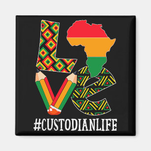 Hausmeister-Liebeskarte Afroamerikanische Schwarze Magnet