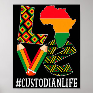 Hausmeister-Liebeskarte Afroamerikanische Schwarze Poster