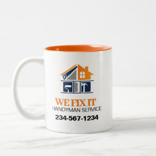 Hausmeister-Service-Werbung Zweifarbige Tasse