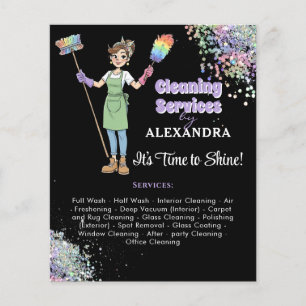 Hausmeisterin Hausreinigung Service Glitter Flyer