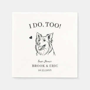 Hausname Border Collie Lineart Dog Wedding Serviette