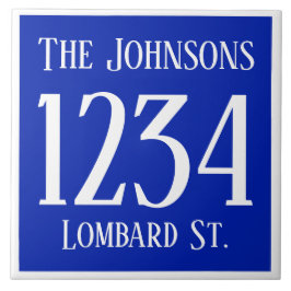 Hausnummer mit Straße u. Namen Fliese