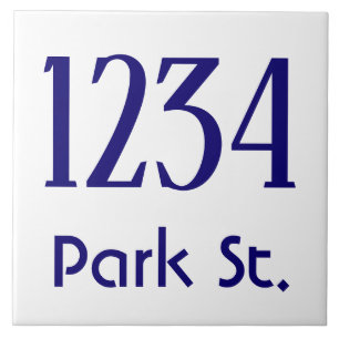 Hausnummer mit Street Keramik Tile Fliese