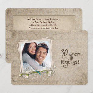 Hausparty zum 30. Hochzeitstag Einladung