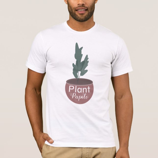 Hauspflanze Maskuline Männer Botanische Kunst T-Shirt (Vorderseite)