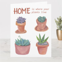 Hauspflanzen Cactus Happy New Zuhause Watercolor
