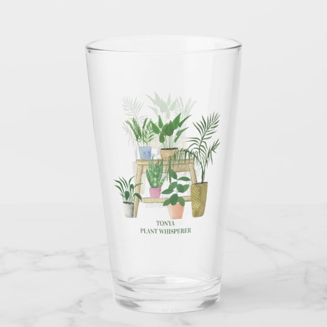 Hauspflanzen - Grüner Thumb - Monogramm Glas (Vorderseite)