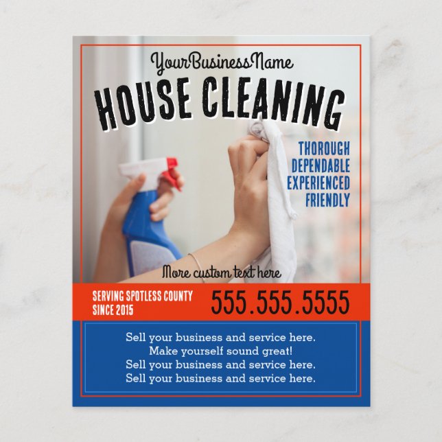 Hausreinigung 5x6 in Beruflicher Werbung Flyer (Vorne)