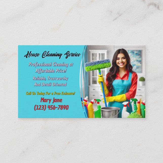 Hausreinigung Business Cards Visitenkarte (Vorderseite)
