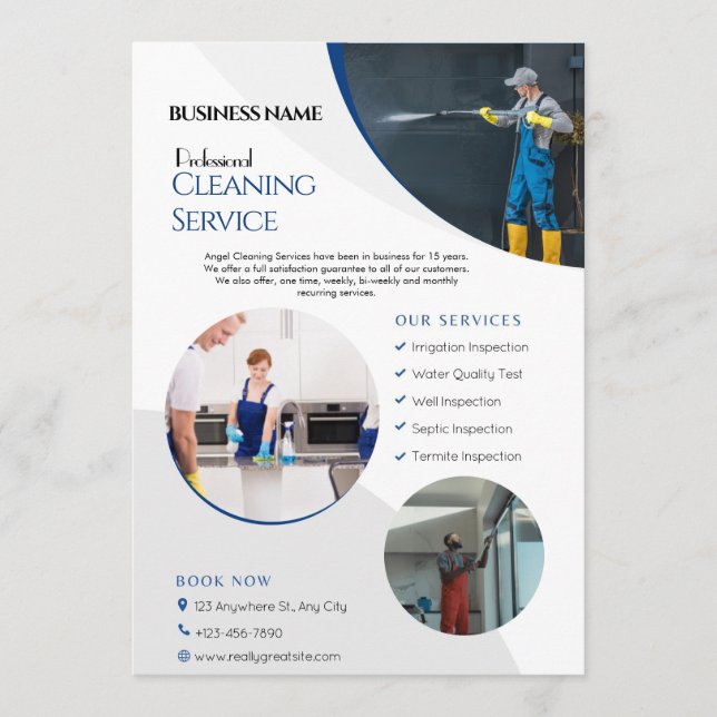 Hausreinigung Business Flyer Einladung (Vorderseite)
