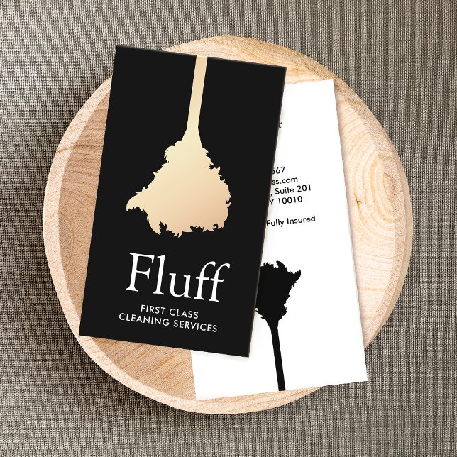 Hausreinigung Gold Feather Duster Visitenkarte (Von Creator hochgeladen)