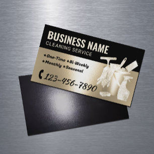 Hausreinigung Gold Glitzer Housekeeping Magnetische Visitenkarte