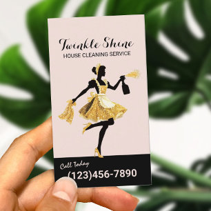 Hausreinigung Gold Magnete Rosa Rosa Visitenkarte