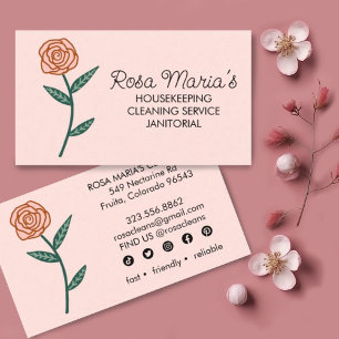 Hausreinigung Gold Rose Logo Soziale Symbole Visitenkarte