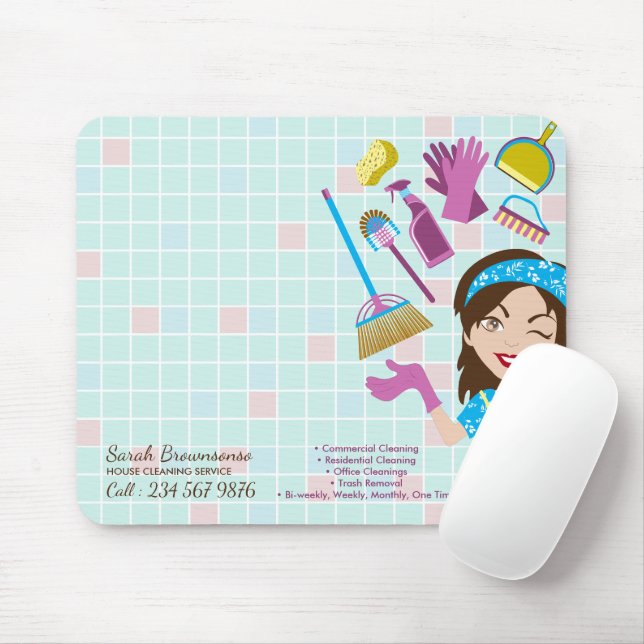 Hausreinigung Janitorial Lady Washing Mousepad (Mit Mouse)