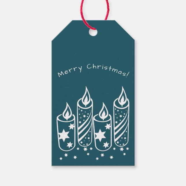 Hausreinigung Kerzen Frohe Weihnachten Geschenkanhänger (Vorderseite)