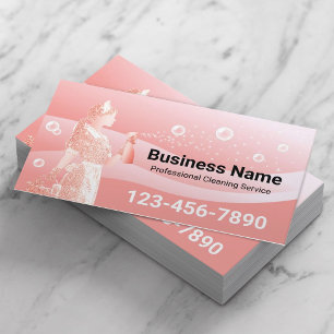 Hausreinigung Moderne Pastelmädchen Visitenkarte
