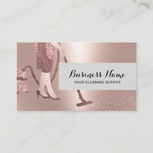Hausreinigung Moderne Rose Gold Haushaltshilfe Visitenkarte