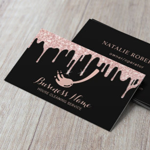 Hausreinigung Moderne Rose Gold Tropfen Visitenkarte