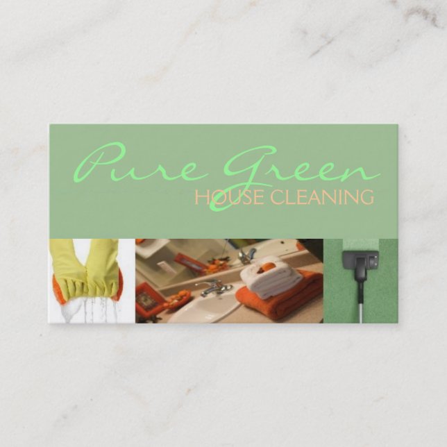 Hausreinigung, Reinigungskosten Business Card Visitenkarte (Vorderseite)