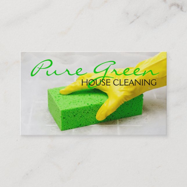Hausreinigung, Reinigungskosten Business Card Visitenkarte (Vorderseite)