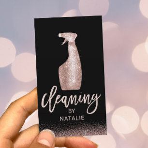 Hausreinigung Rose Gold Typografie Haus Behaltend Visitenkarte