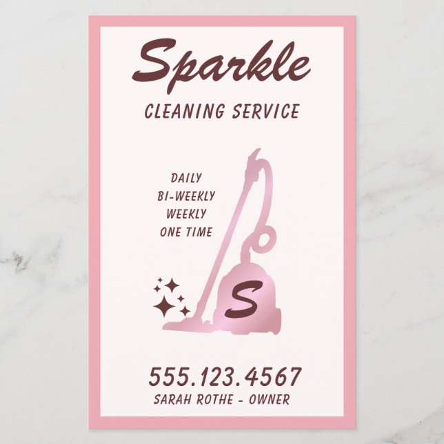 Hausreinigung Rose Gold Vakuumreiniger Flyer (Vorne)