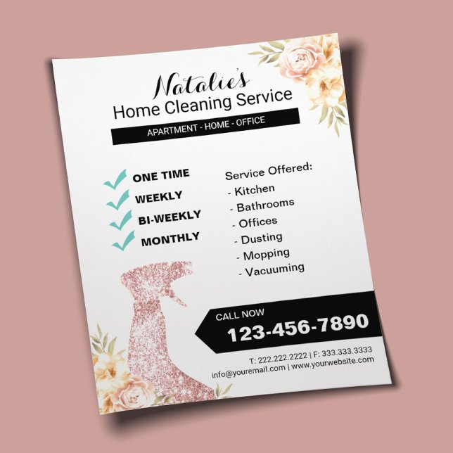 Hausreinigung Vintage Blumenzucht Flyer (Von Creator hochgeladen)