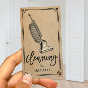 Hausreinigung Vintager Vakuumreiniger Retro Visitenkarte