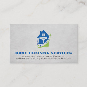 Hausreinigung   Zuhause Squeegee-Logo Visitenkarte
