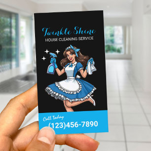 Hausreinigungsdienst Fachfrau Blue Maid Visitenkarte