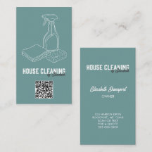 Hausreinigungsdienst Teal Modern QR-Code
